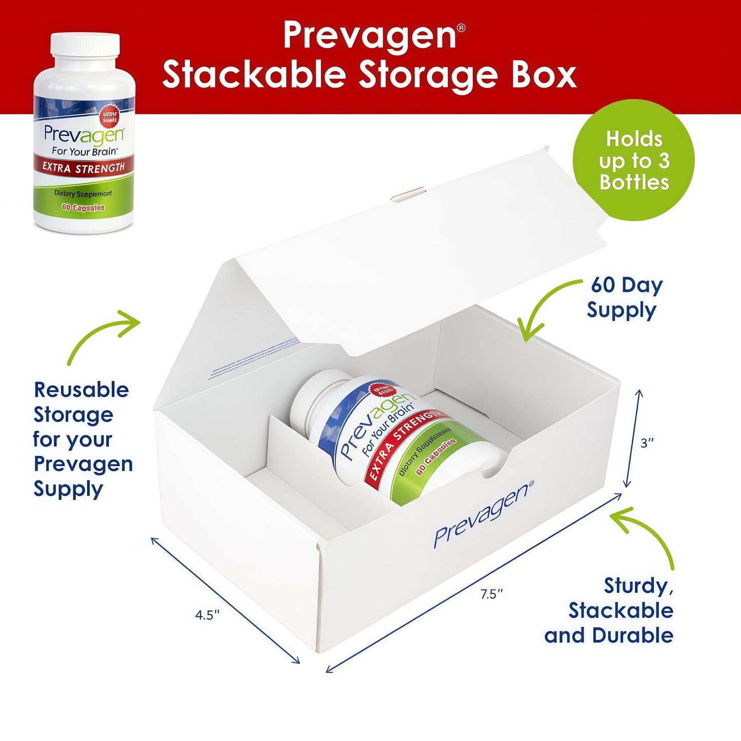 Prevagen Extra Strength with Storage Box, 60 Capsules, 1-Pack | For Your Brain, 2 Month Supply, 20mg Apoaequorin, 50mcg Vitamin D3
