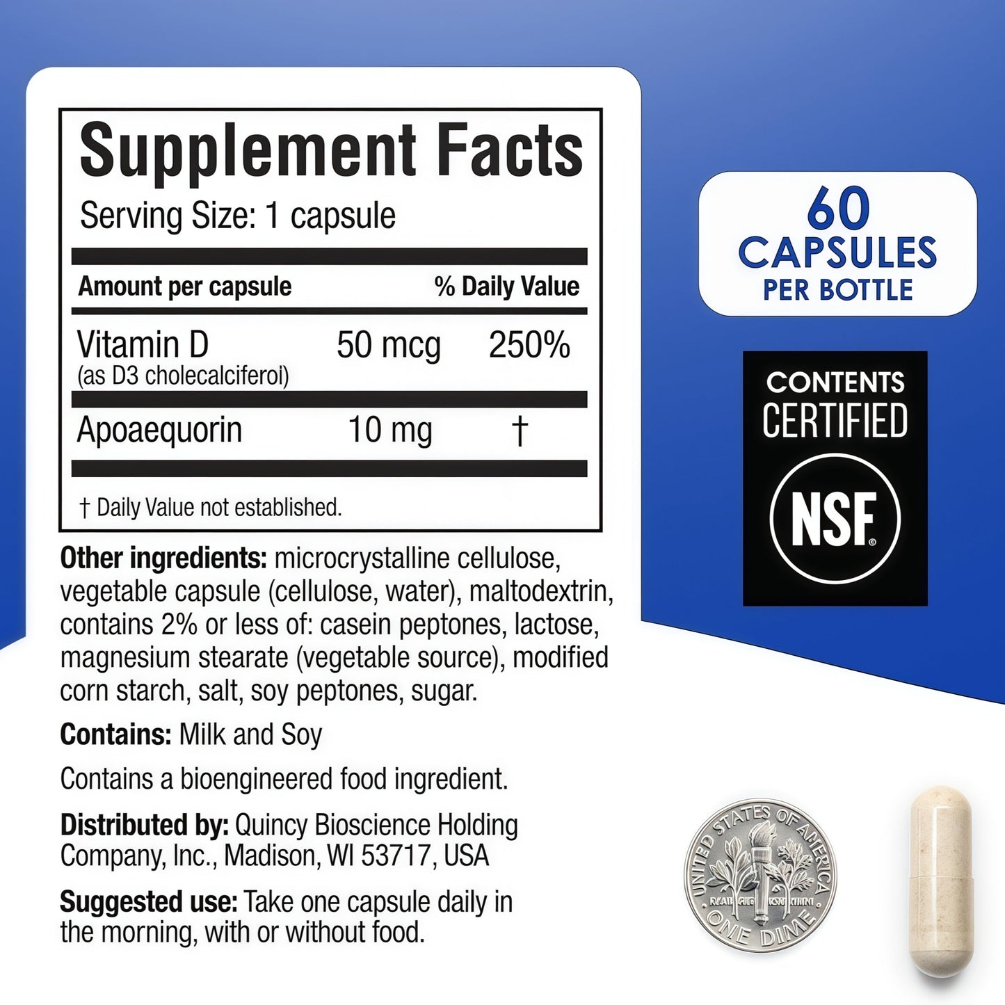 Prevagen Regular Strength with Storage Box, 60 Capsules, 1-Pack | For Your Brain, 2 Month Supply, 10mg Apoaequorin, 50mcg Vitamin D3